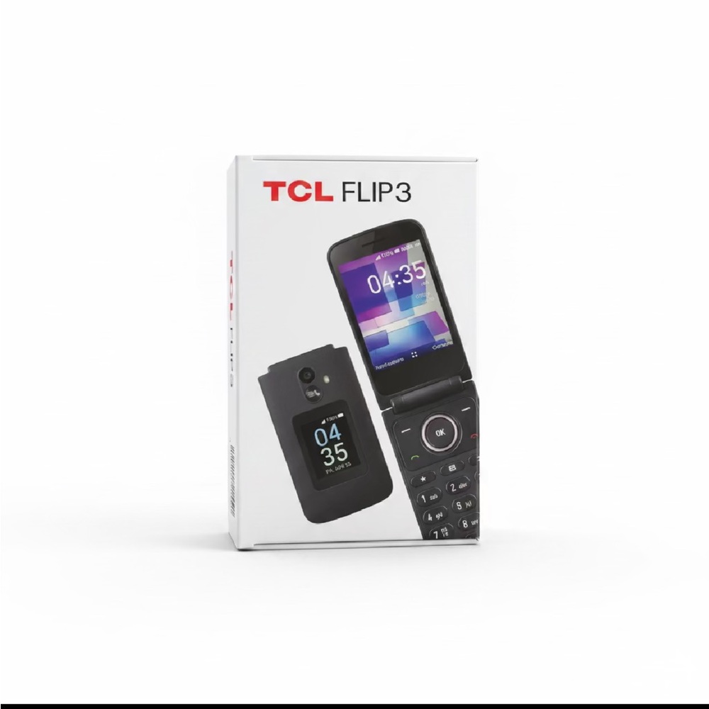 TCL Flip3 Clamshell Phone in Black